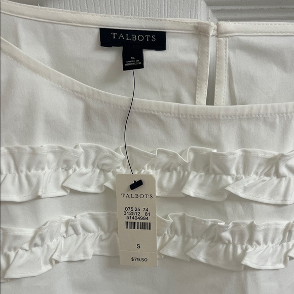 Talbots Ivory Ruffle Blouse - Picture 2 of 5